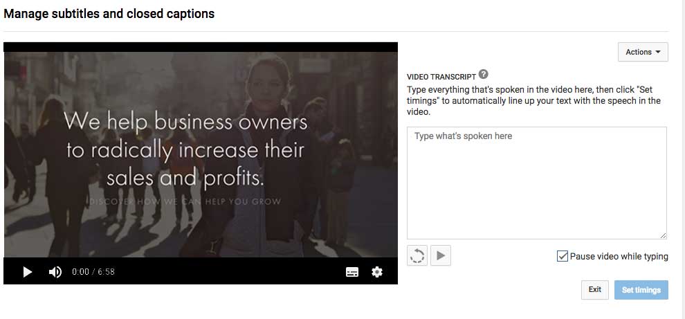 Love Communications manually add captions to YouTube