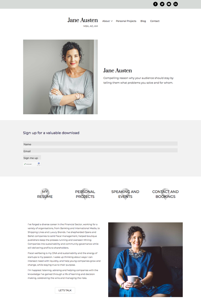 Personal Brand site with Love Communications Brand New You