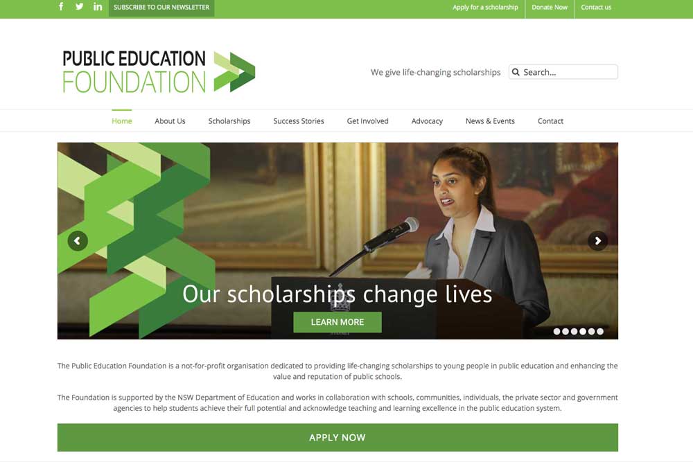 PUblic Education Foundation web site build and maintenance